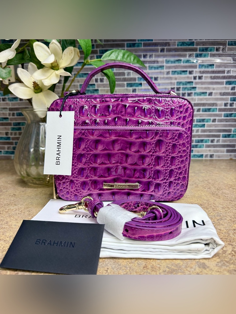 New Brahmin Tori Dewberry purple purse
